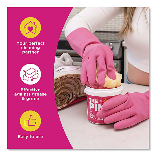The Pink Stuff Sqeezy Dual-Sided Sponge and Scrubber, 4" x 5.3", 3.8" Thick, Pink/Ivory (823773)