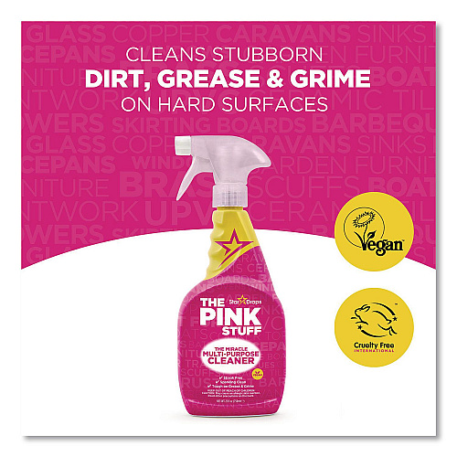 The Pink Stuff Miracle Multi-Purpose Cleaner, Floral Scent, 25.4 oz Spray Bottle, 4/Carton (823788CT)