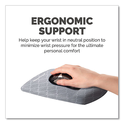 Fellowes PlushTouch Mouse Pad with Wrist Rest, 7.25 x 9.38, Lattice Design (9549701)