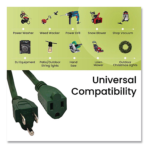 GoGreen Power 16 AWG Outdoor Extension Cord, 80 ft, 10 A, Green (GG13780GN)