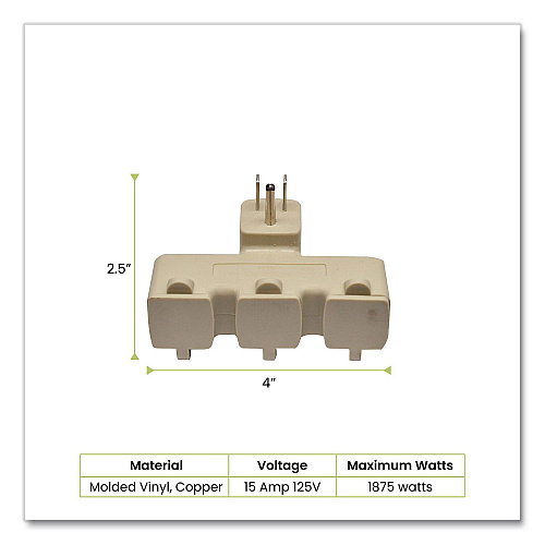 GoGreen Power 3 Outlet Right Angle Wall Tap, Beige (GG03431BE)