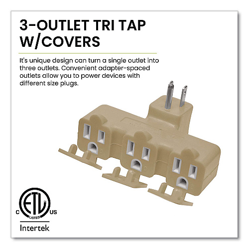 GoGreen Power 3 Outlet Right Angle Wall Tap, Beige (GG03431BE)