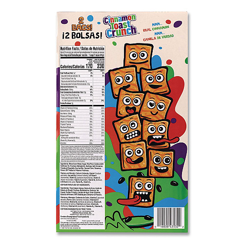 Cinnamon Toast Crunch Cereal, Cinnamon, 2 Bags/Box, 49.5 oz Box (22002621)