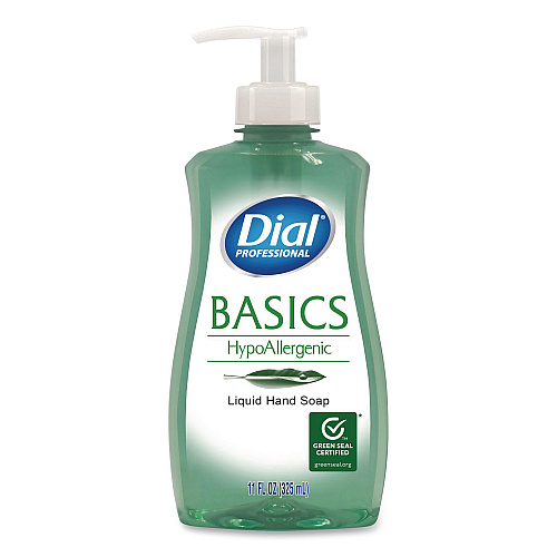 Dial Basics Hypoallergenic Liquid Hand Soap, Floral, 11 oz, 12/Carton (35488)