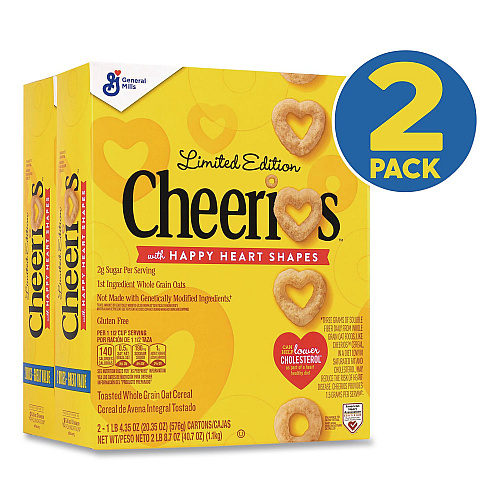 Cheerios Breakfast Cereal, 2 Bags/Box, 40.7 oz Box (22002623)