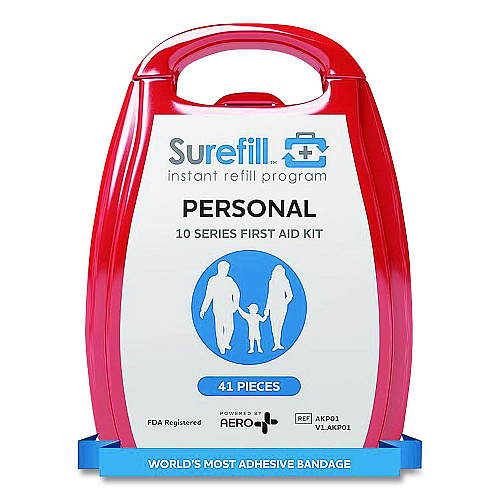 SUREFILL Personal First Aid Kit, 41 Pieces, Plastic Case (AKP01)