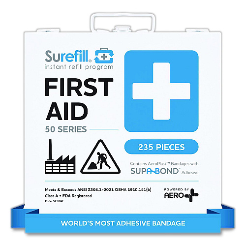 SUREFILL 50 Series ANSI A+ First Aid Kit - Metal Case, 50 Person, 235 Pieces (SF50AT)