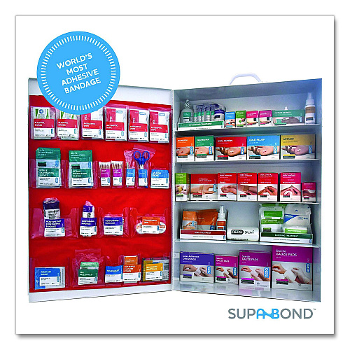 SUREFILL 200 Series Class B 5-Shelf First Aid Cabinet - Meds, 200 Person, 1,183 Pieces, Metal Case (SF200BMT)