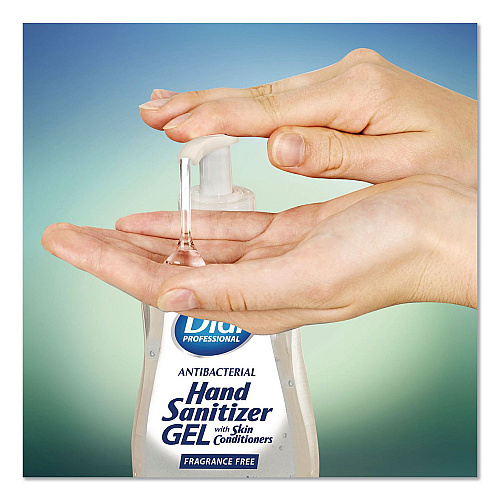 Dial Gel Antibacterial Hand Sanitizer, 11 oz Pump Bottle, Fragrance-Free, 12/Carton (35482)