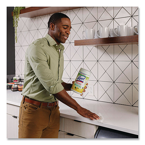 Lysol&reg; Disinfecting Wipes II Fresh Citrus Scent, 1-Ply, 7 x 7.25, Fresh Citrus, White, 70 Wipes/Canister (49128EA)