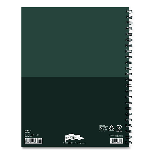 Willow Creek Press Fitness Undated Monthly Planner, 11 x 8.5, Black/Gray Cover, 12-Month, Undated (40331)