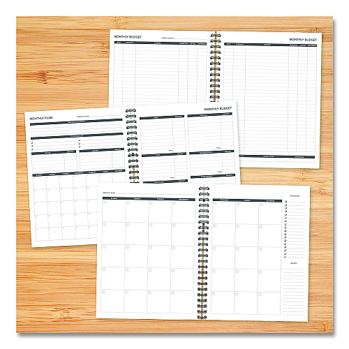 Willow Creek Press Budget Monthly Planner, 11 x 8.5, Black Cover, 12-Month, Undated (40324)