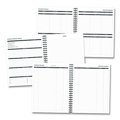 Willow Creek Press Budget Monthly Planner, 11 x 8.5, Black Cover, 12-Month, Undated (40324)