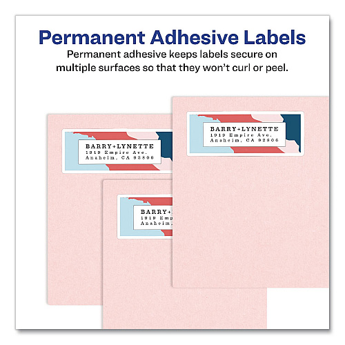 Avery Easy Peel White Address Labels with Sure Feed Technology, Laser, 1 x 2.63, 30/Sheet, 100 Sheets/Pack, 5 Packs/Carton (5160CT)