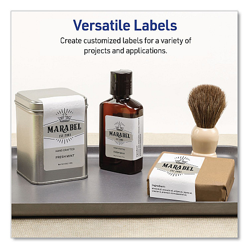 Avery Rectangular Labels with Sure Feed Technology, Inkjet/Laser, 2 x 3, Matte White, 8 Labels/Sheet, 25 Sheets/Pack (05619)