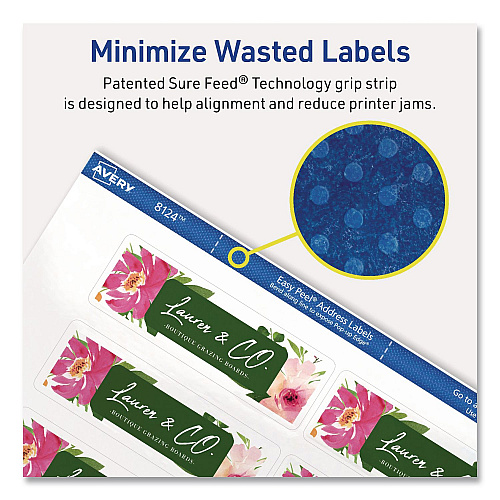 Avery Matte Clear Address Labels with Sure Feed Technology, Inkjet/Laser, 1.33 x 4, 14/Sheet, 10 Sheets/Pack (08124)