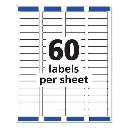 Avery Easy Peel Return Address Labels with Sure Feed Technology, Inkjet, 0.66 x 1.75, Matte Clear, 60/Sheet, 10 Sheets/Pack (18695)