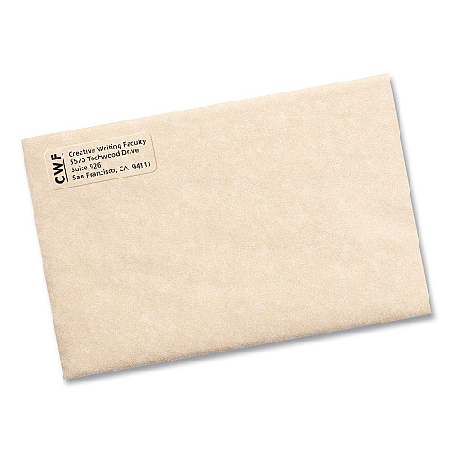 Avery Easy Peel Return Address Labels with Sure Feed Technology, Inkjet, 0.66 x 1.75, Matte Clear, 60/Sheet, 10 Sheets/Pack (18695)