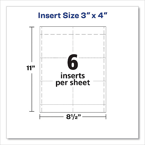 Avery Name Badge Insert Refills, Horizontal, 3 x 4, White, 600/Pack (35392)