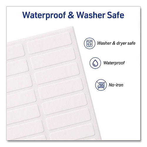 Avery No-Iron Fabric Labels, Handwrite Only, 0.5 x 1.75, White, 18/Sheet, 10 Sheets/Pack (40721)