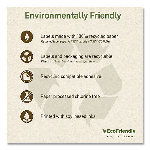 Avery EcoFriendly Recycled Shipping Labels, Inkjet/Laser, 8.5 x 11, White, 1/Sheet, 10/Pack (48809)