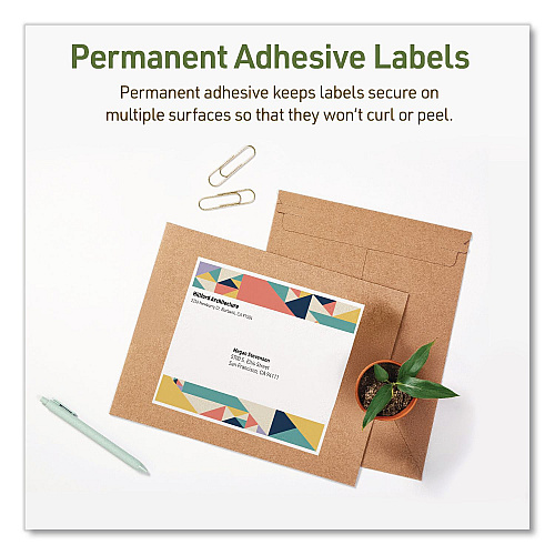 Avery EcoFriendly Recycled Shipping Labels, Inkjet/Laser, 8.5 x 11, White, 1/Sheet, 10/Pack (48809)