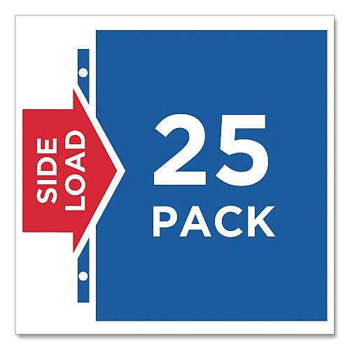 Avery Side-Insert Heavyweight Sheet Protectors, 3-Hole Punched, Side Load, 8.5 x 11, Diamond Clear, 25/Pack, 36 Packs/Carton (76001CT)