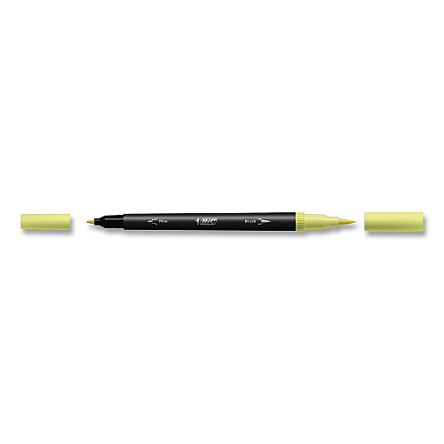 BIC Intensity Fineliner Dual Tip Felt Pen, Stick, Fine 0.7 mm Bullet, Variable Brush, Assorted Pastel Ink/Barrel Colors, 6/Pack (FPPDT6AST)