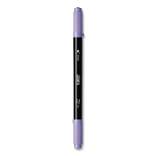 BIC Intensity Dual-Tip Highlighters, Assorted Ink Colors, Chisel/Needle Tips, Black Barrel, 6/Pack (HLPDT6AST)