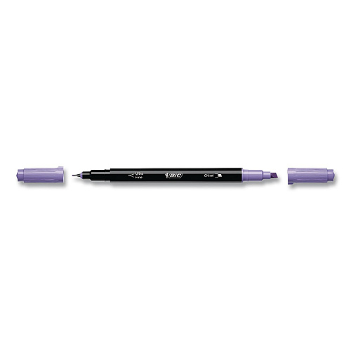 BIC Intensity Dual-Tip Highlighters, Assorted Ink Colors, Chisel/Needle Tips, Black Barrel, 6/Pack (HLPDT6AST)