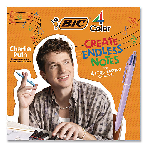 BIC 4-Color Multi-Color Ballpoint Pen, Retractable, Medium 1 mm, Black/Blue/Green/Red Ink, Assorted Pastel Barrel Colors, 12/Box (MMA11AST)