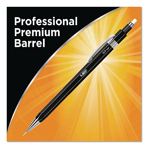 BIC Break Resistant Pro Mechanical Pencils, 0.7 mm, HB (#2), Black Lead, Black Barrel (MVR7P1BLK)