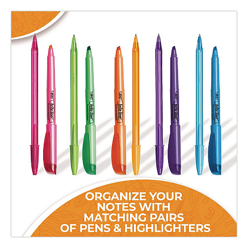 BIC Plan It Sets Ballpoint Pen and Highlighter Pack, Assorted Colors, (5) Highlighters, (5) Pens (WMSBL10AST)