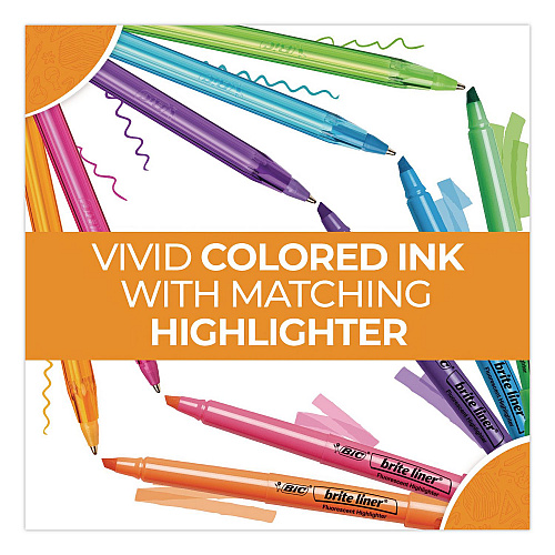 BIC Plan It Sets Ballpoint Pen and Highlighter Pack, Assorted Colors, (5) Highlighters, (5) Pens (WMSBL10AST)