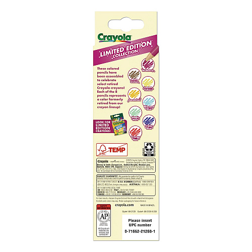 Crayola Limited Edition Collection Colored Pencils, Assorted Lead and Barrel Colors, 8/Pack (682128)