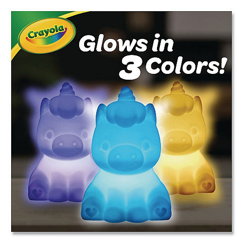 Crayola Light Ups Recolorable Unicorn with (3) Ultra-Clean Washable Markers, Ages 4 and Up, 4 Pieces (747633)
