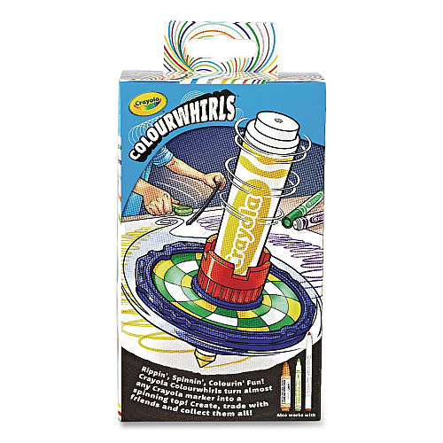 Crayola Colourwhirls Toy with (1) Rip-Cord Spinner and (1) Ultra-Clean Washable Marker, Ages 6 and Up, 4 Pieces (747645)