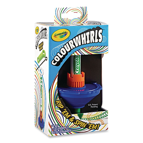Crayola Colourwhirls Toy with (1) Rip-Cord Spinner and (1) Ultra-Clean Washable Marker, Ages 6 and Up, 4 Pieces (747645)