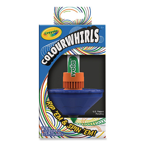 Crayola Colourwhirls Toy with (1) Rip-Cord Spinner and (1) Ultra-Clean Washable Marker, Ages 6 and Up, 4 Pieces (747645)