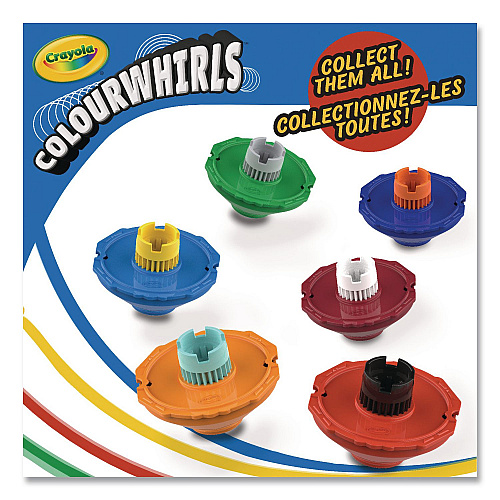 Crayola Colourwhirls Toy with (3) Rip-Cord Spinners and (3) Ultra-Clean Washable Markers, Ages 6 and Up, 12 Pieces (747647)