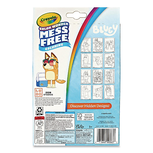 Crayola Color Wonder Bluey Mini Box Set, Ages 3 and Up, 12 Pages (752863)