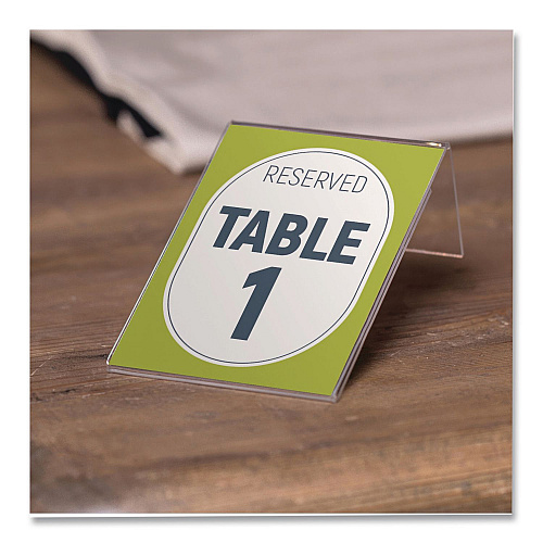Deflecto Mini Tabletop Sign Holder, 3 x 4 Insert, Clear (20006RT)