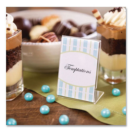 Deflecto Mini Tabletop Sign Holder, 3 x 4 Insert, Clear (20006RT)