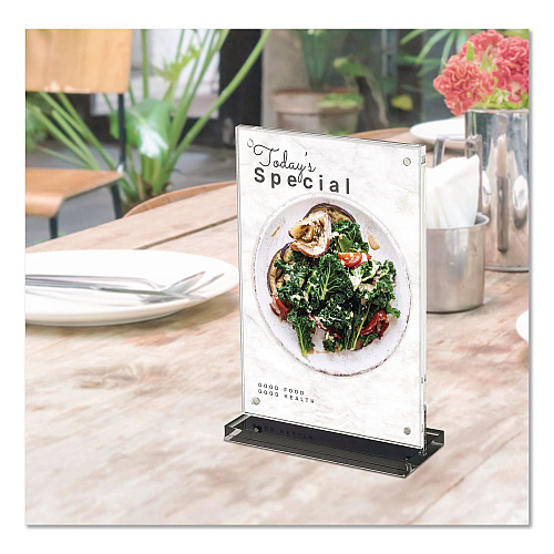 Deflecto Acrylic Tabletop Sign Holder, 4 x 6 Insert, Clear (WP249TR46B)