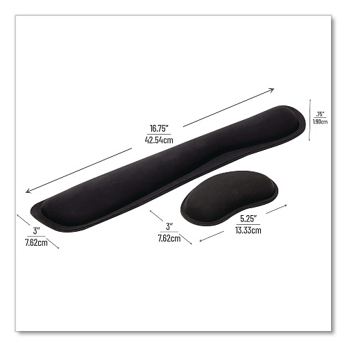 Mind Reader Memory Foam Gaming Ergonomic Keyboard and Mouse Wrist Rest Set, Black (WRESTGELBLK)