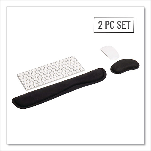 Mind Reader Memory Foam Gaming Ergonomic Keyboard and Mouse Wrist Rest Set, Black (WRESTGELBLK)
