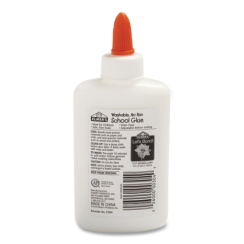Elmer's Washable School Glue, 4 oz, Dries Clear, 12/Pack (E304SP)
