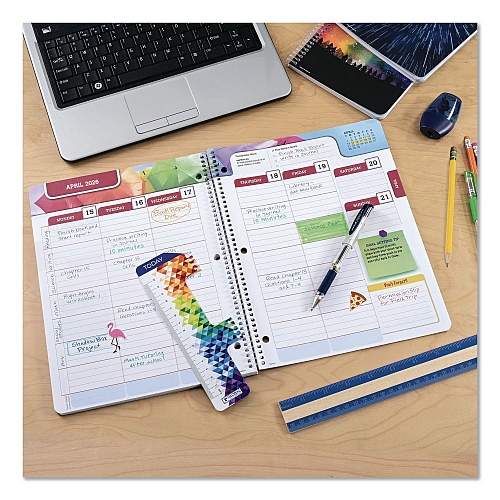 Global Printed Products Rainbow Silhouette Middle/High School Student Planner, 11-Months: Seven-Subject Day, Multicolor Cover, 11 x 8.5, 2025 to 2026 (NAD26SM85111)