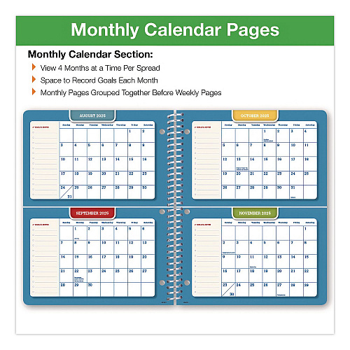 Global Printed Products Rainbow Silhouette Middle/High School Student Planner, 11-Months: Seven-Subject Day, Multicolor Cover, 11 x 8.5, 2025 to 2026 (NAD26SM85111)
