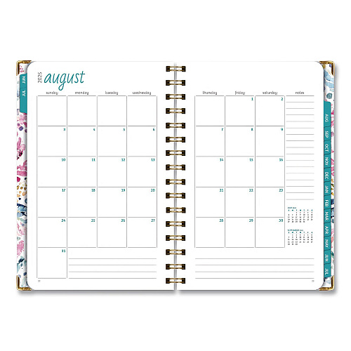 Global Printed Products Boho Ikat Academic Year Weekly/Monthly Planner, Floral Artwork, 8 x 5.5, Multicolor Cover, 14-Month: June 2025 to July 2026 (NAD265883)